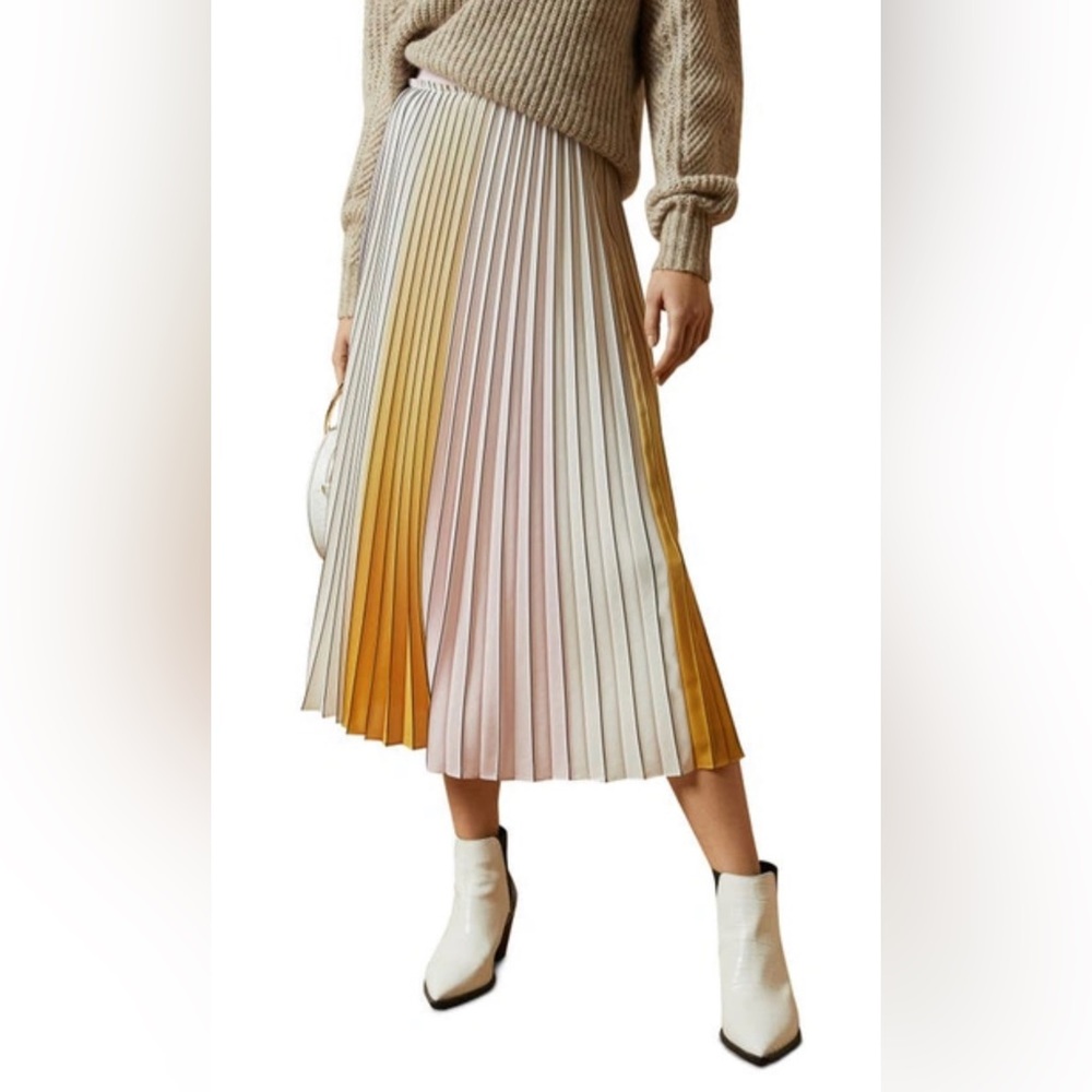 Ted Baker Ombre Pleated Skirt (Yellow) - Sz 2 (us 6)